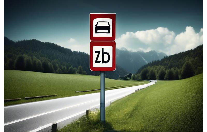 Illustration of an Austrian vignette road sign indicating mandatory toll.