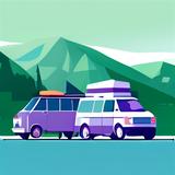 Illustration showing a car, a motorcycle, and a campervan, representing applicable vehicle types.